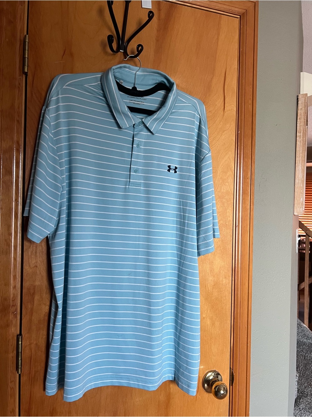 Under Armour Light Blue Striped Men’s Polo